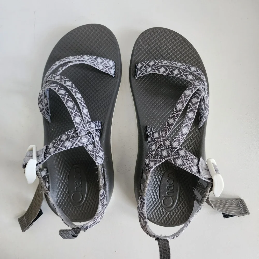 **Chaco Z/1 Ecotread Sandals Diamond Gray Strappy Hiking Shoes Kids 4 Womens 6